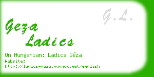 geza ladics business card