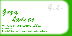 geza ladics business card